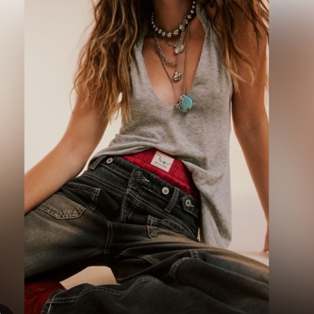 NEW! Free People The Palmer cuffed jeans - Picture 2 of 12